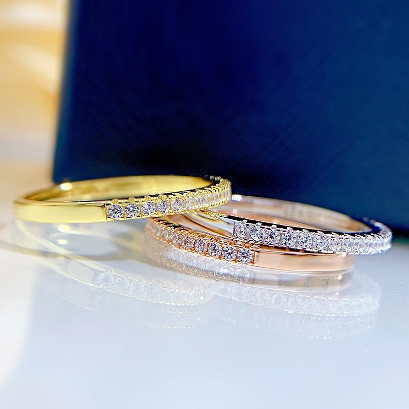 Alena – Narrow eternity ring with sparkling stones.