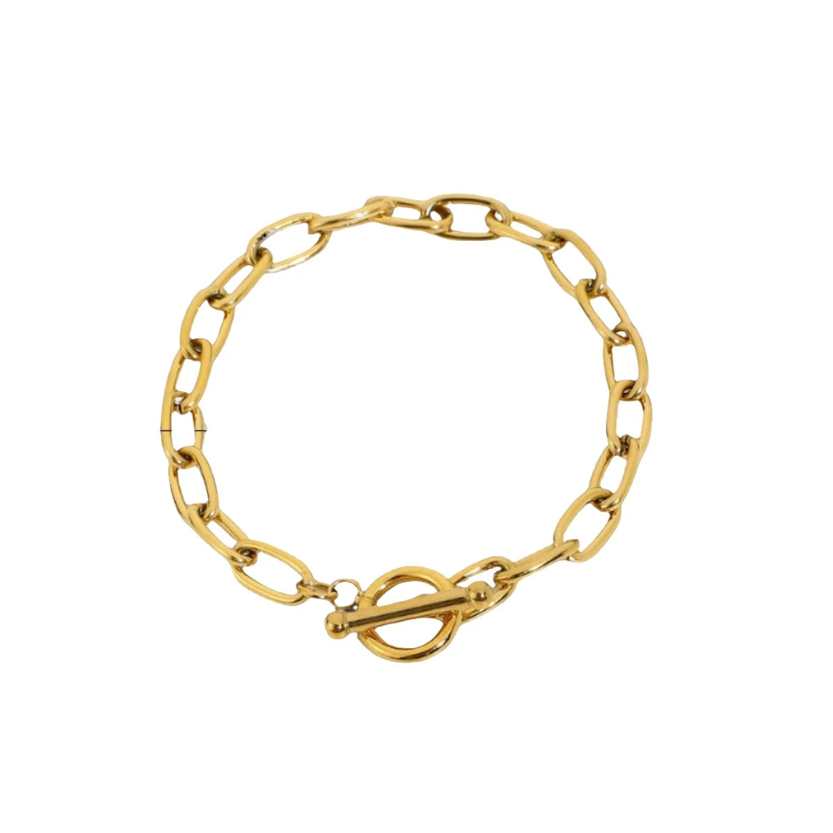 Tereza – Gold bracelet with double chain effect.