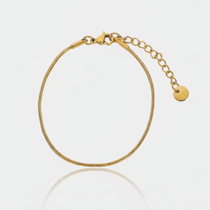 Carina – Gold bracelet with polished platinum frame.