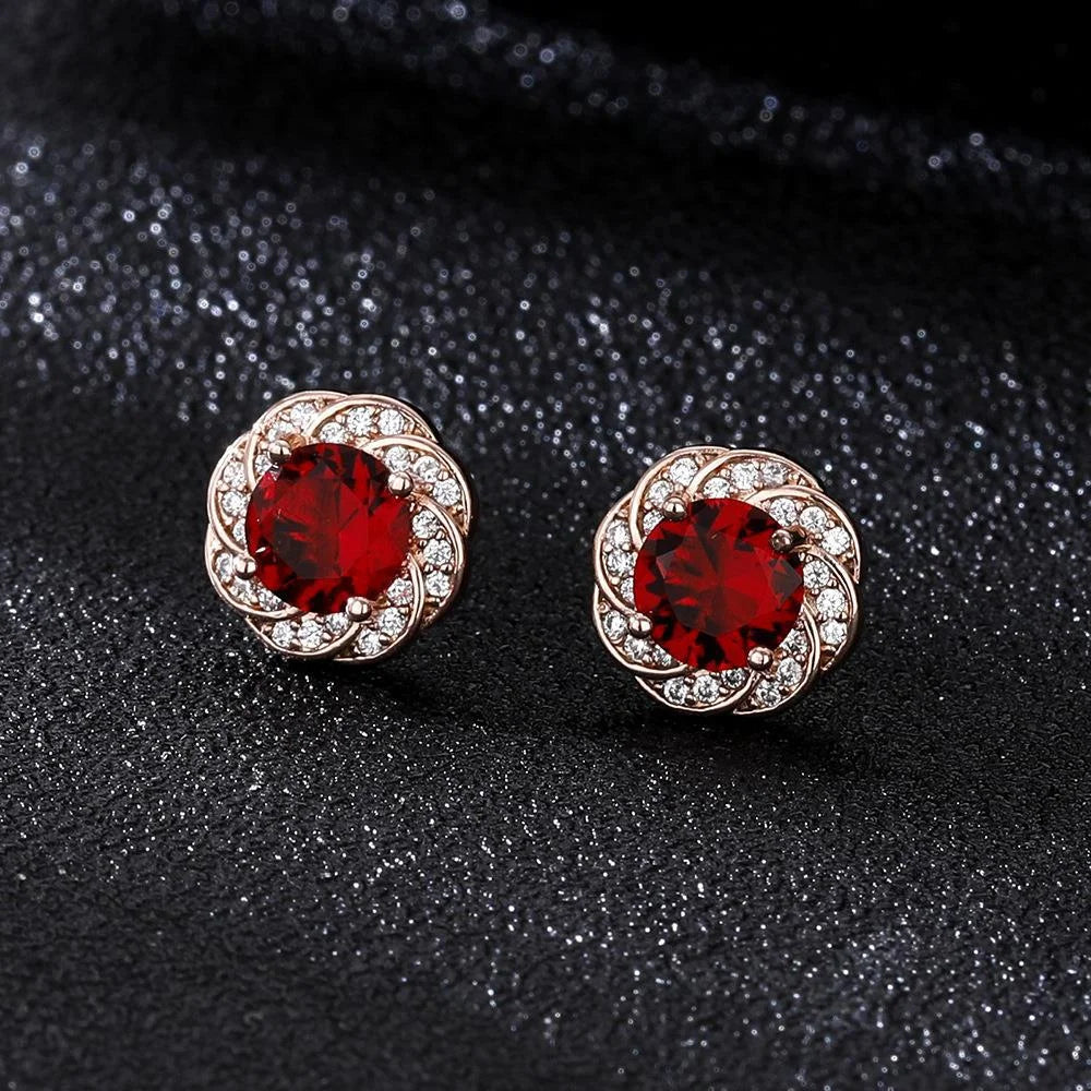 Ruby set with a subtle luster
