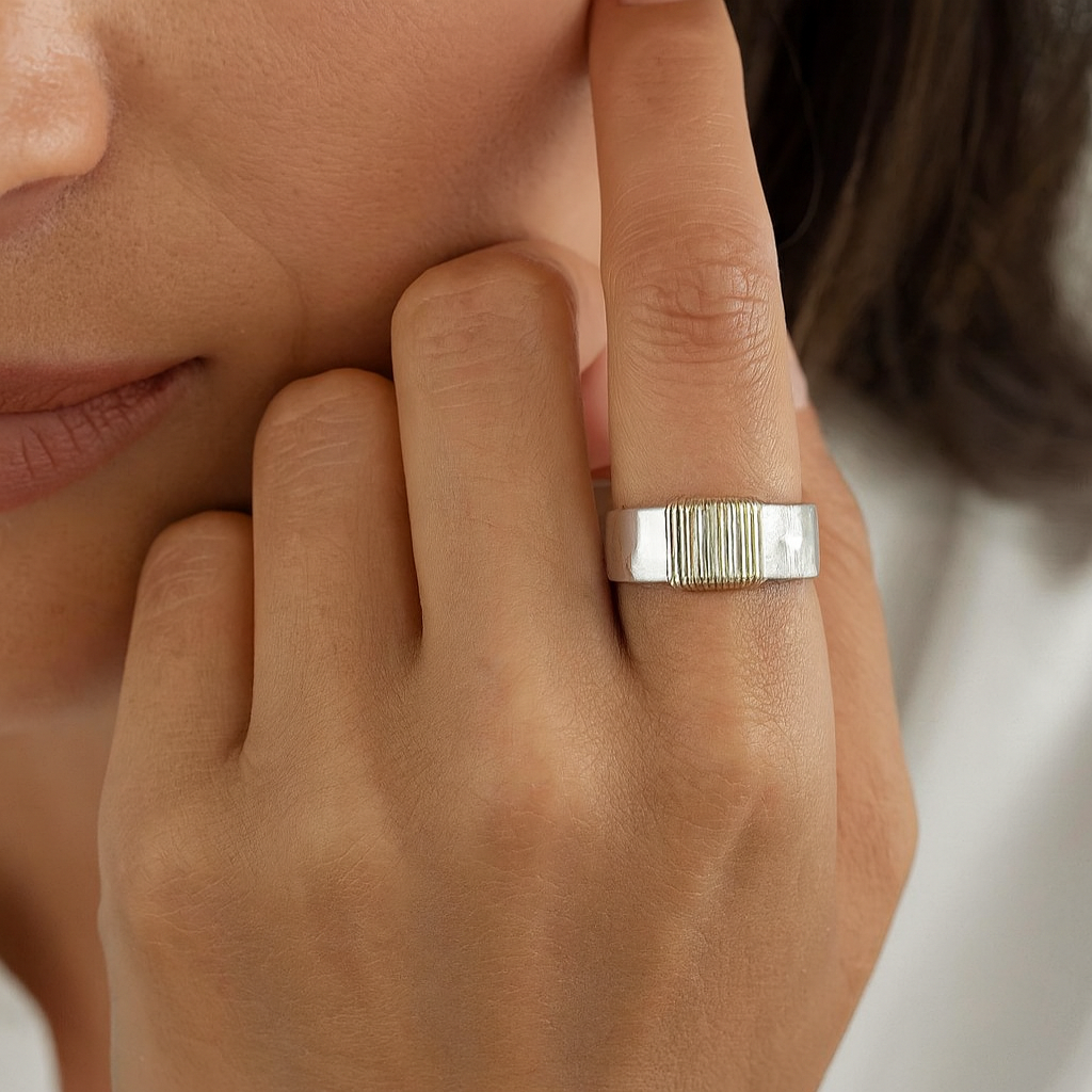 Emilie - Anello vintage in oro e argento