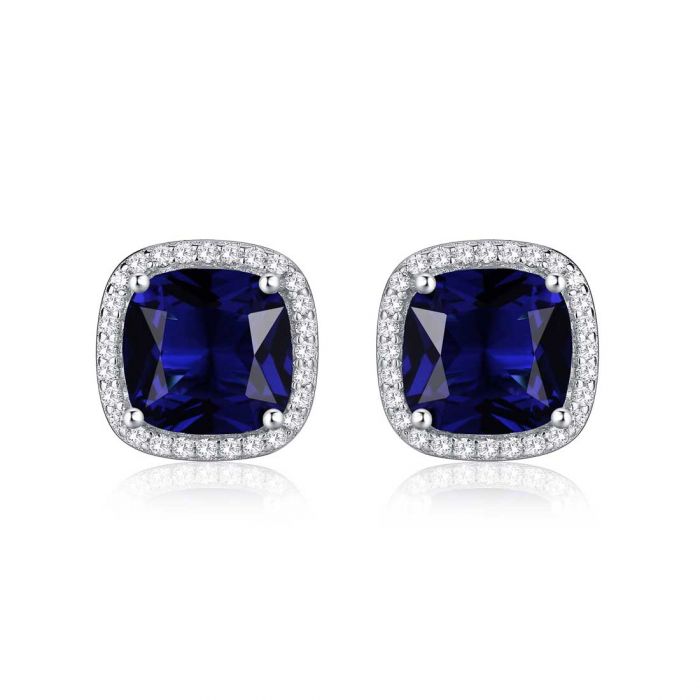 Frieda – Square Sapphire Earrings.