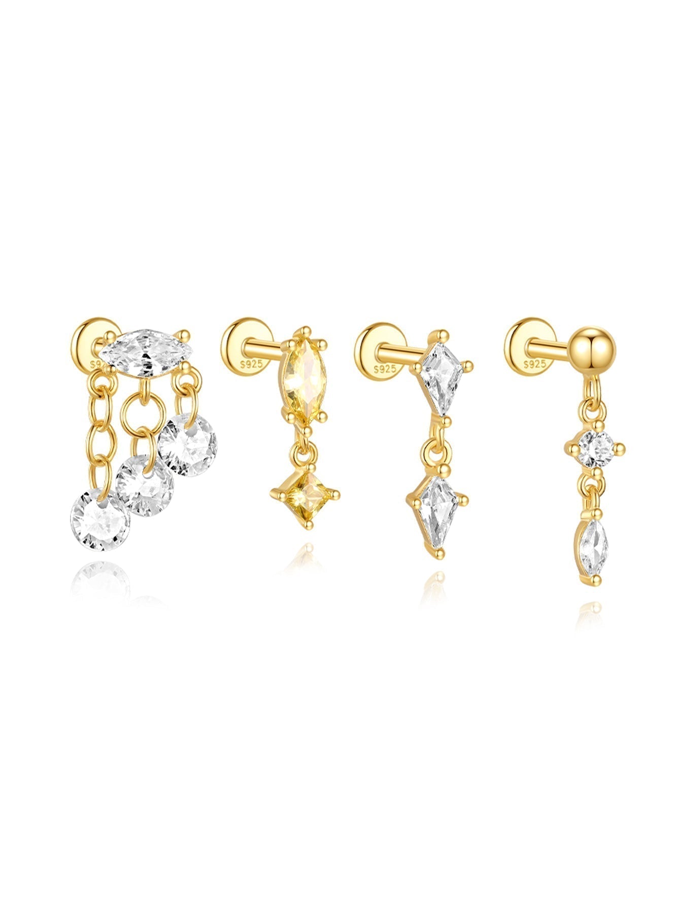 Elizabeth – Classically shaped gold earrings.