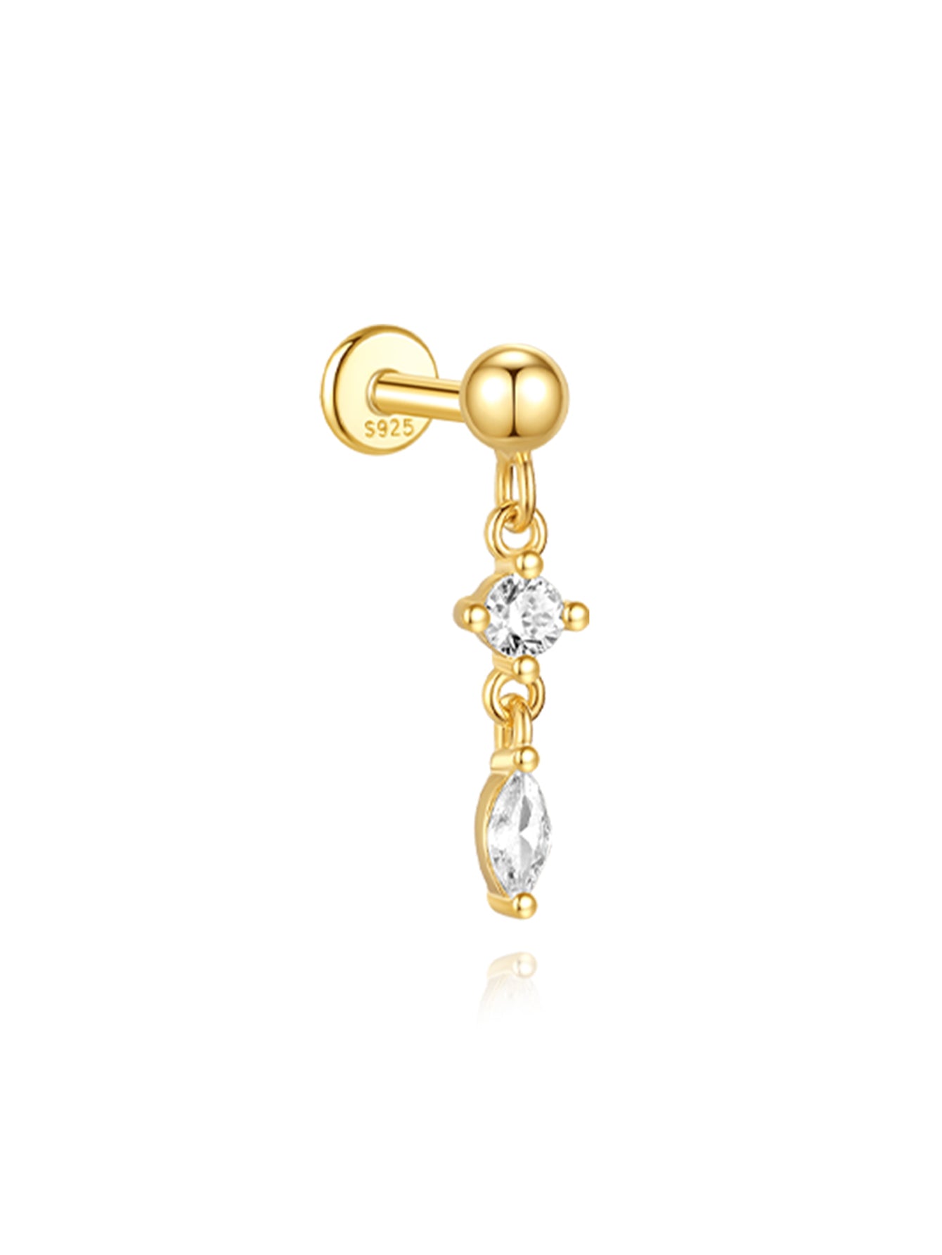 Elizabeth – Classically shaped gold earrings.