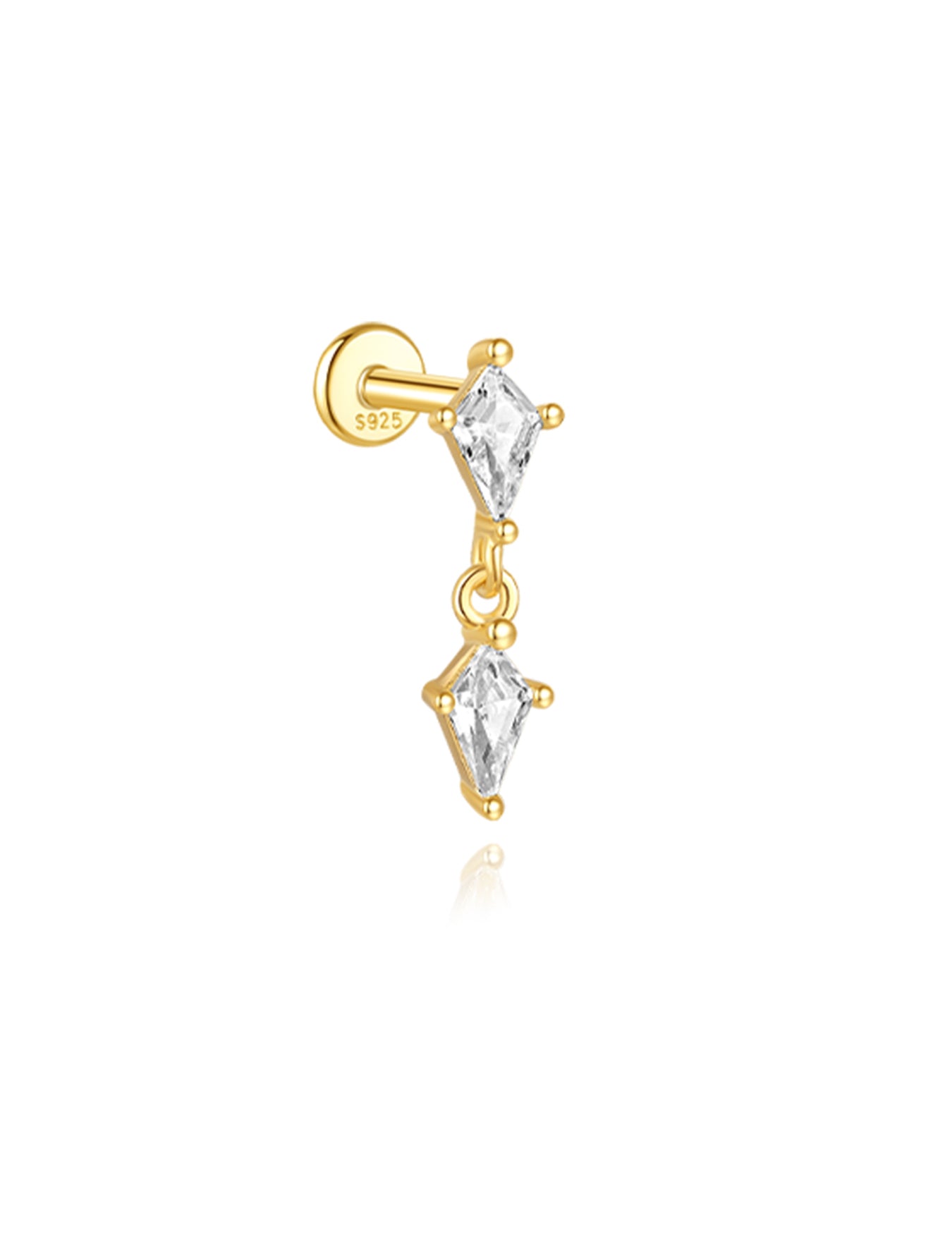 Elizabeth – Classically shaped gold earrings.