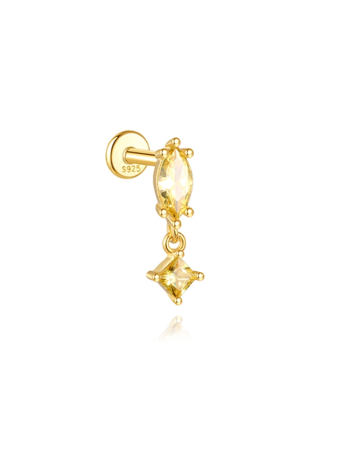Elizabeth – Classically shaped gold earrings.