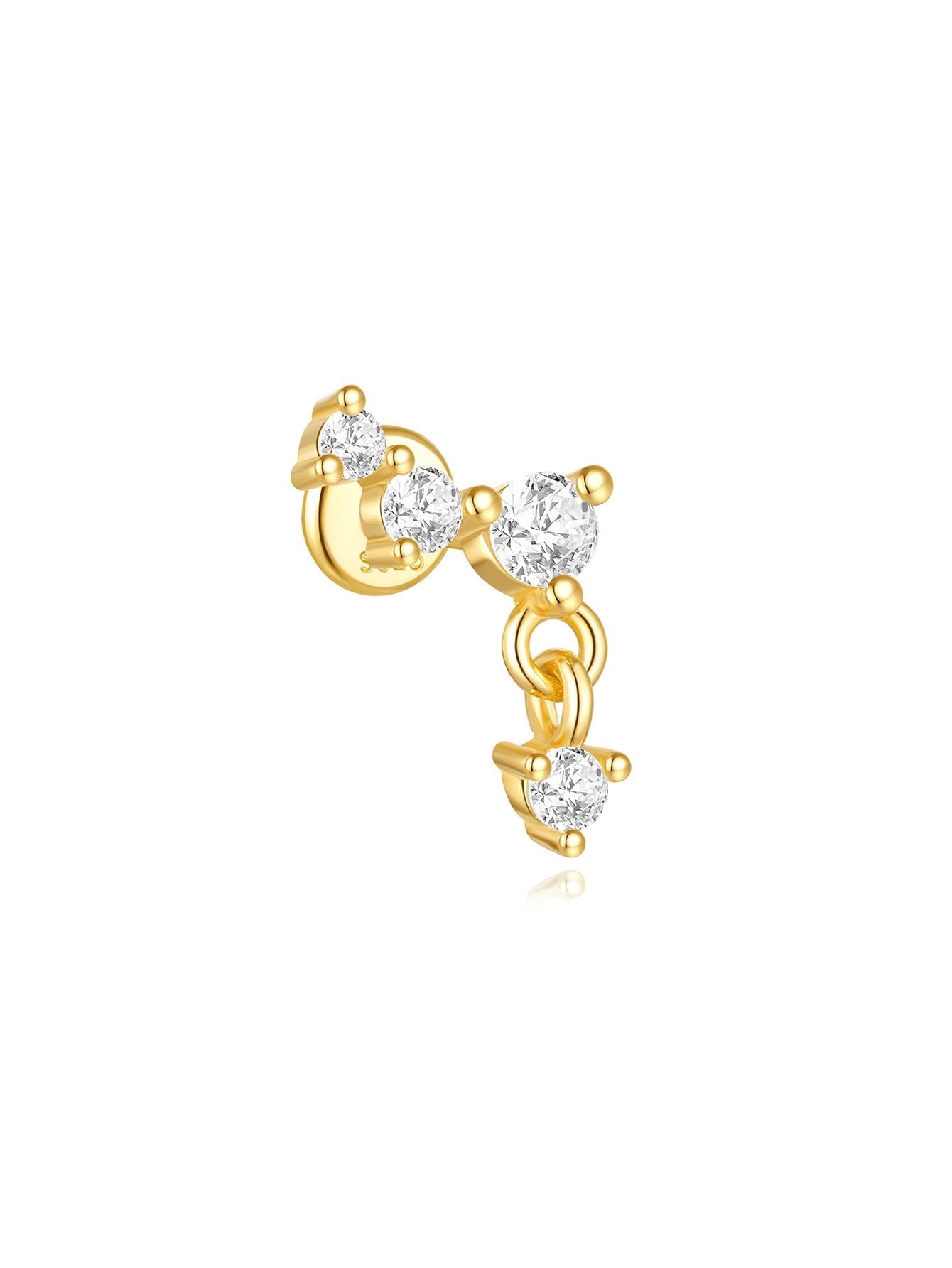 Lina – golden earrings with a filigree curvature.