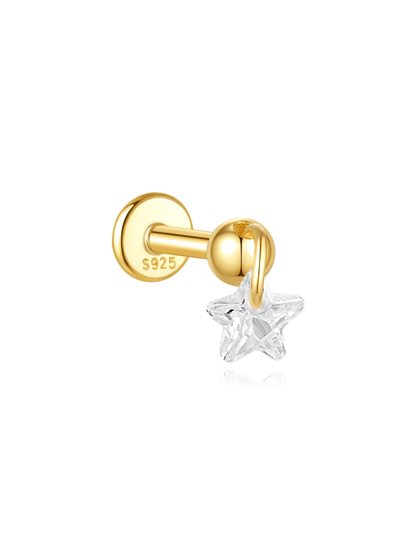 Selina – delicate gold earrings with moving detail.