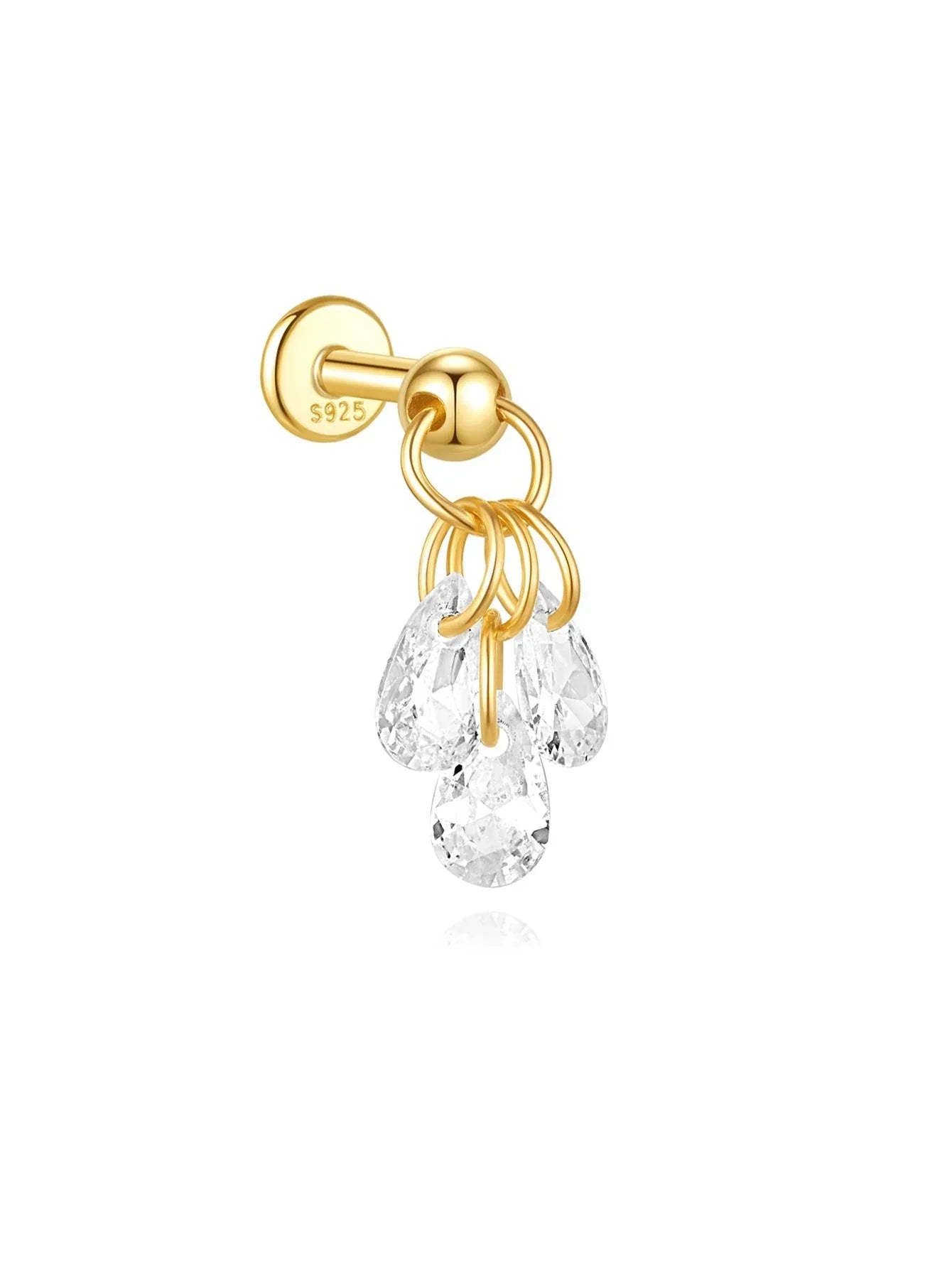 Johana-Marie – Gold earrings with a textured surface.