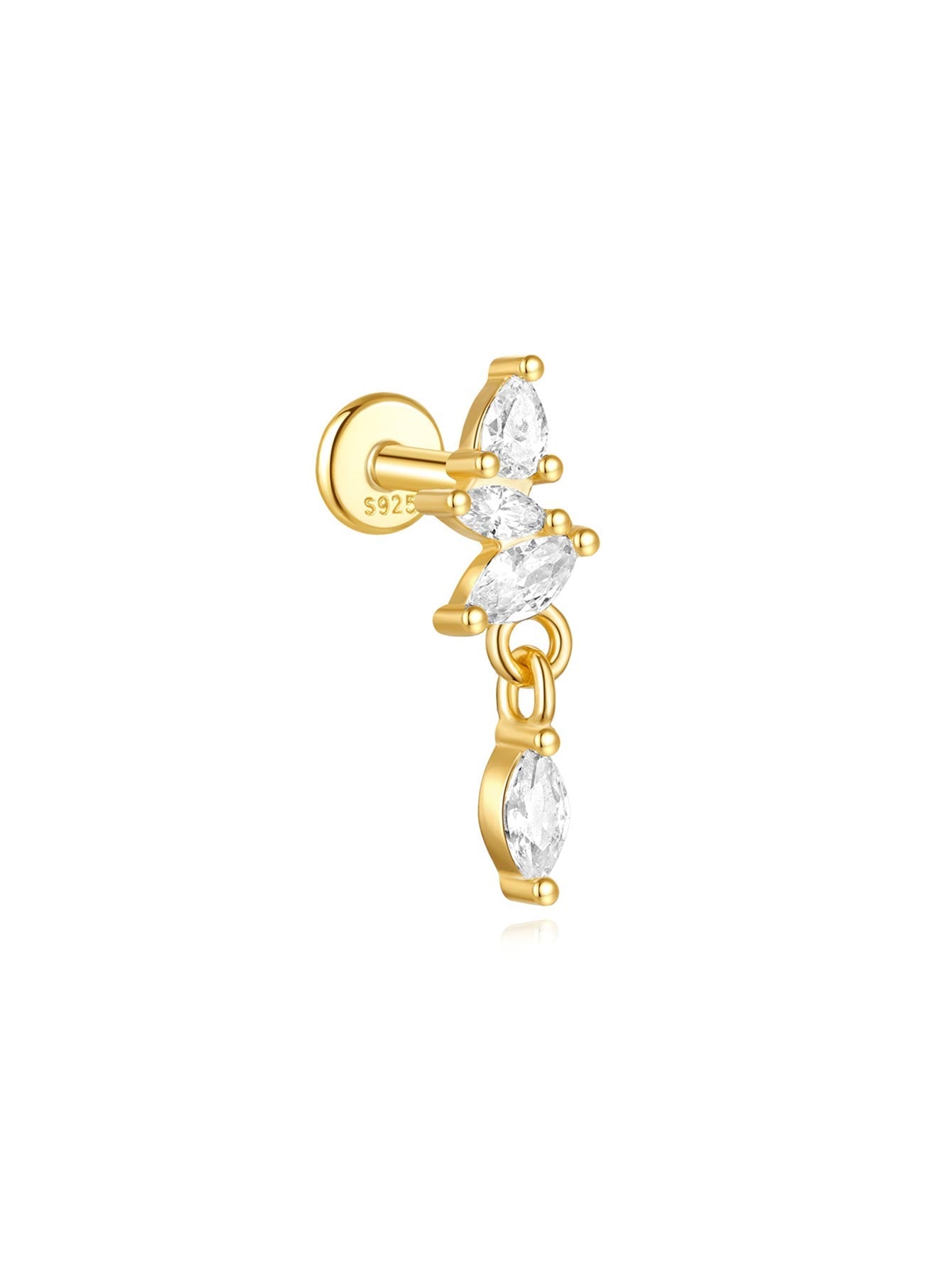 Selina – delicate gold earrings with moving detail.