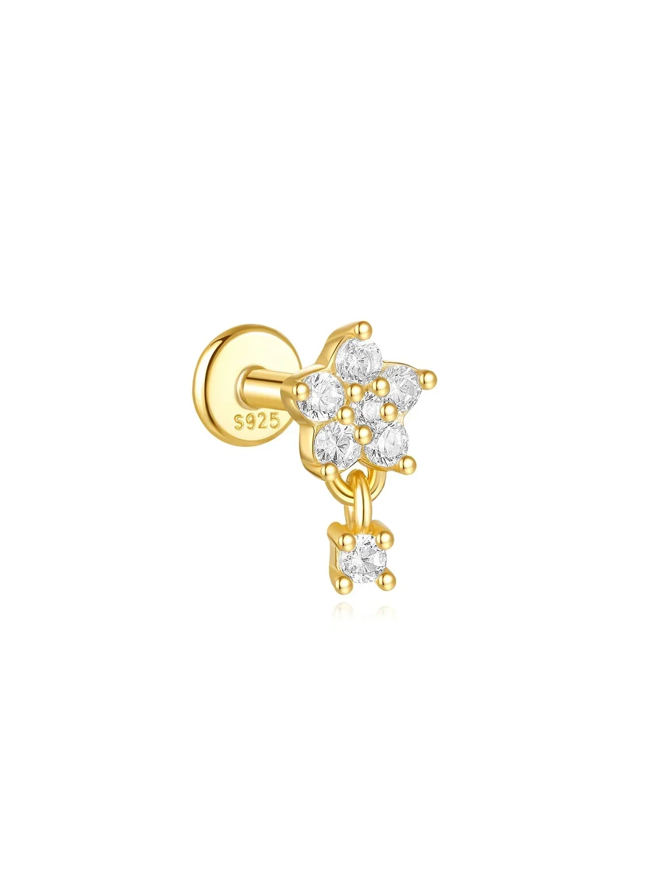 Johana-Marie – Gold earrings with a textured surface.