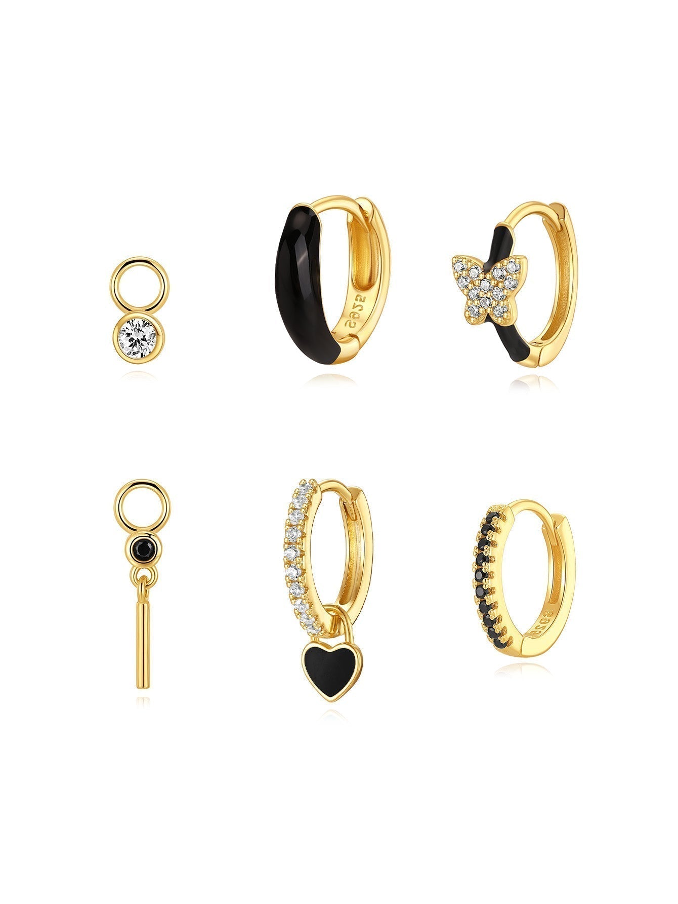 Theresia – Delicately curved gold earrings.