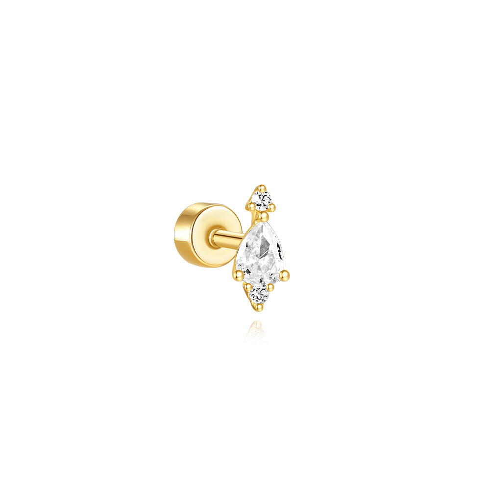 Klara – delicate golden earrings with a smooth line.