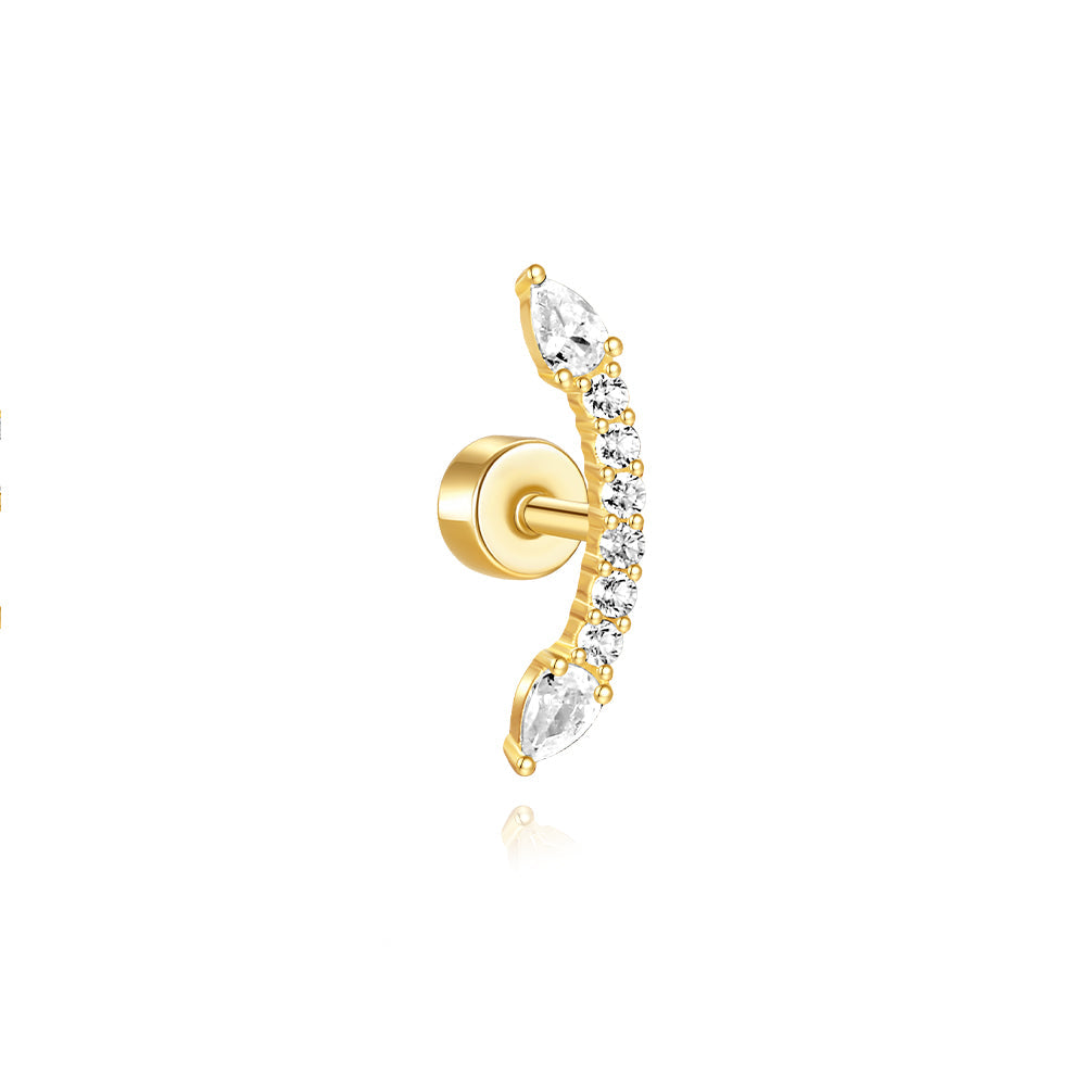 Klara – delicate golden earrings with a smooth line.