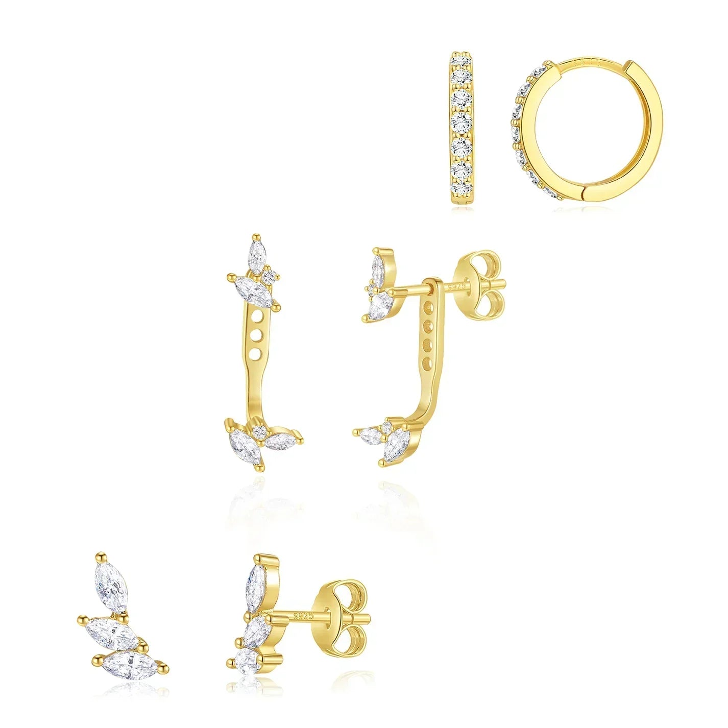 Tereza – Delicati orecchini in oro dalla linea pulita.