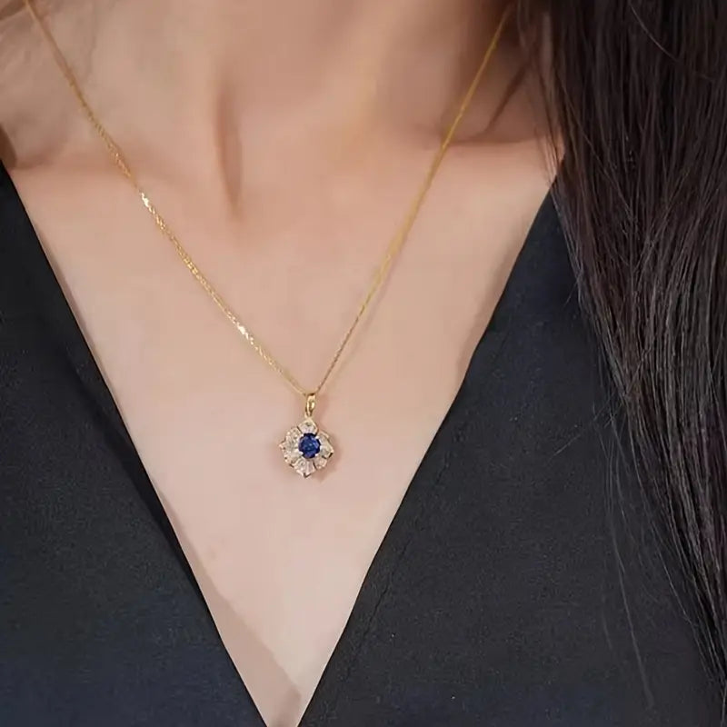 Amélie – Faceted Sapphire Pendant Necklace.
