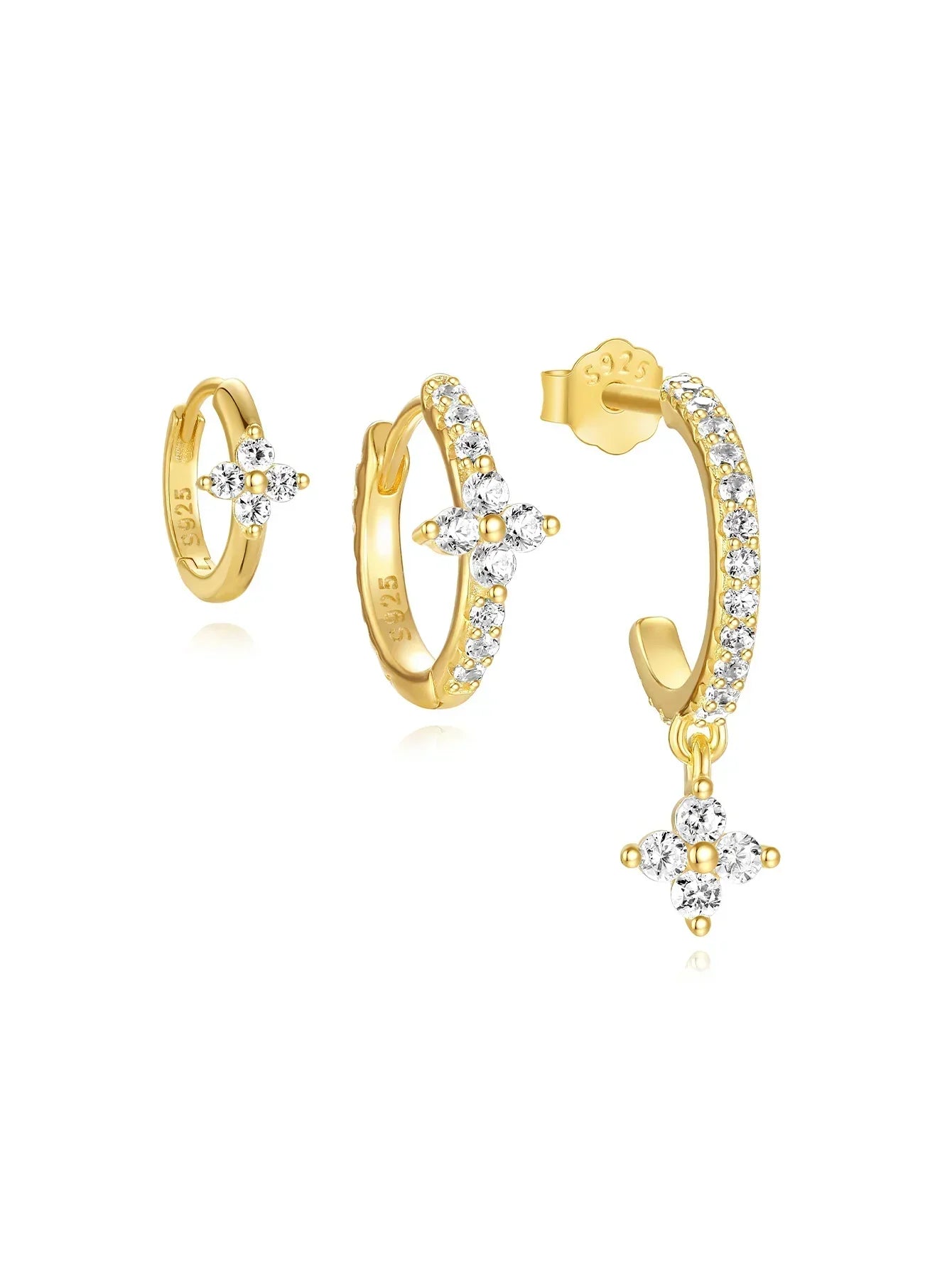Eva-Marie – Delicate gold earrings with a flowing shape.