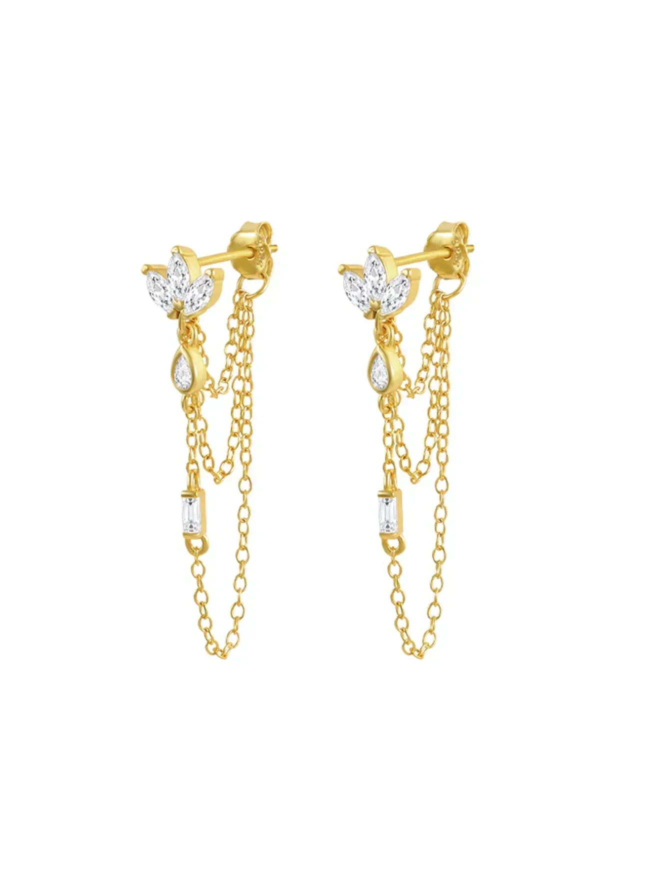 Daniela – Delicate gold earrings with a fluid shape.