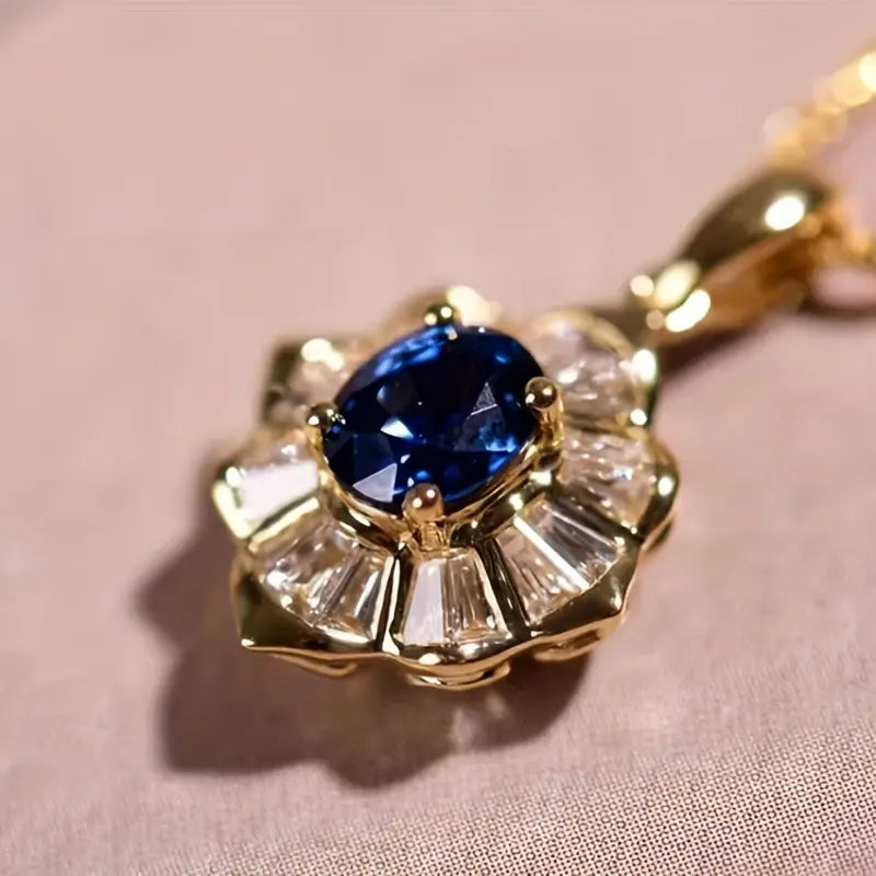 Amélie – Faceted Sapphire Pendant Necklace.