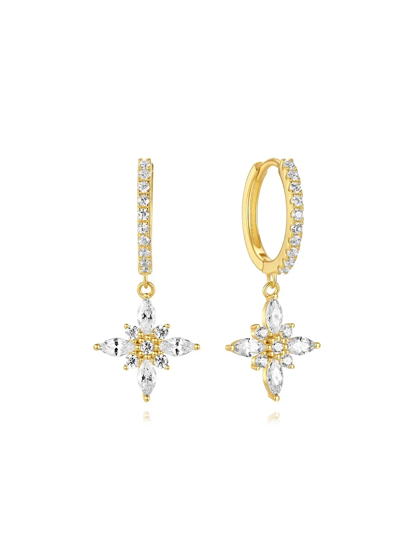Eva-Marie – Delicate gold earrings with a flowing shape.