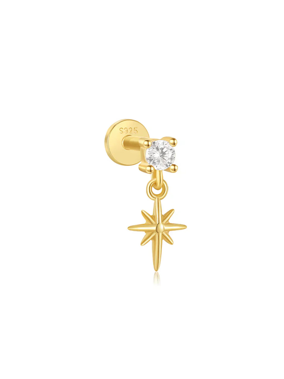 Johana-Marie – Gold earrings with a textured surface.