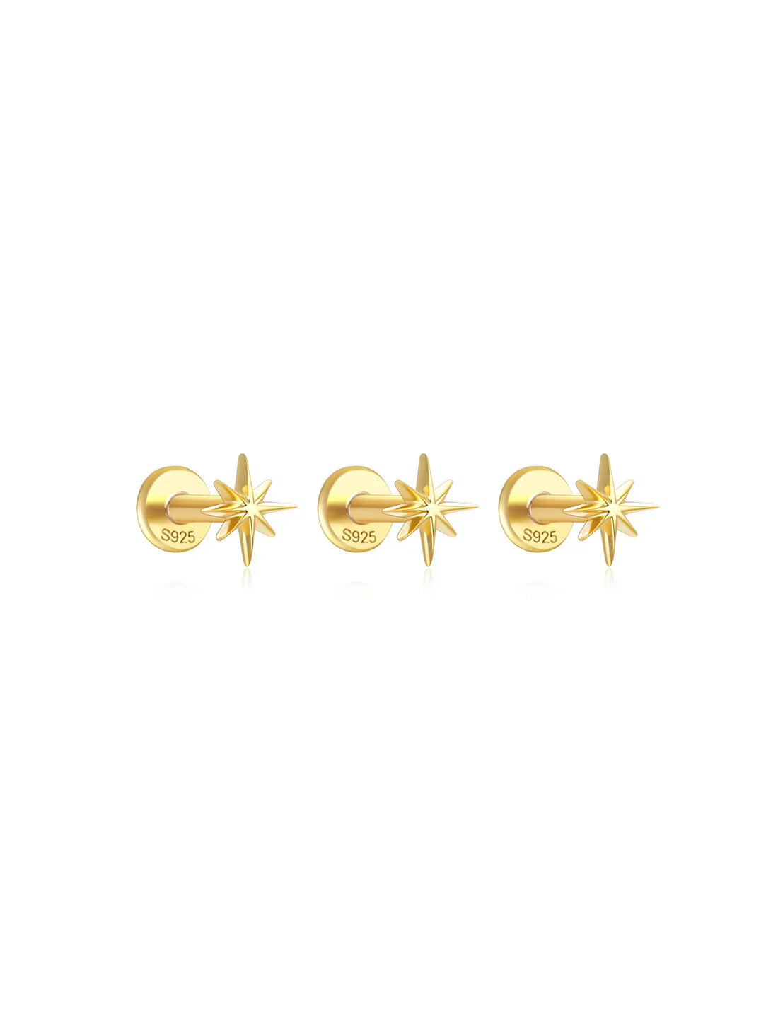Kateřina – Delicately curved gold earrings.