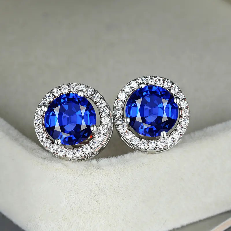 Sofia – Round Sapphire Earrings.