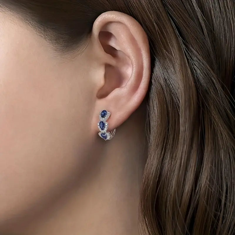Elisa – Double transition sapphire earrings.