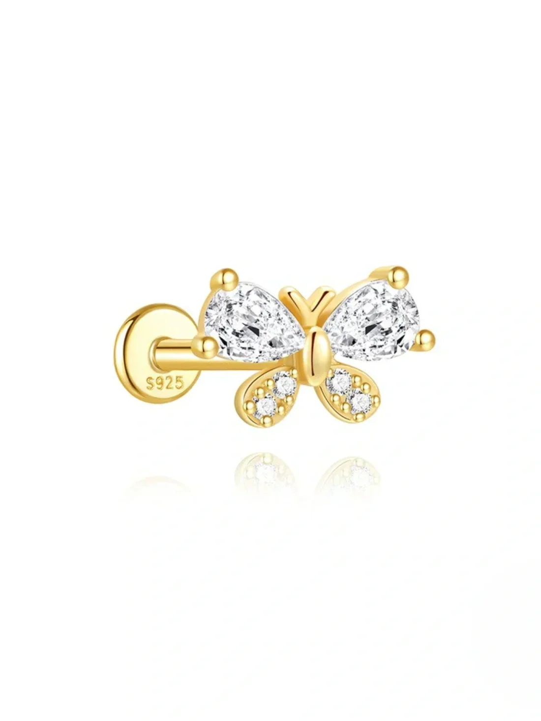 Irina – Gold earrings with a structured silhouette.