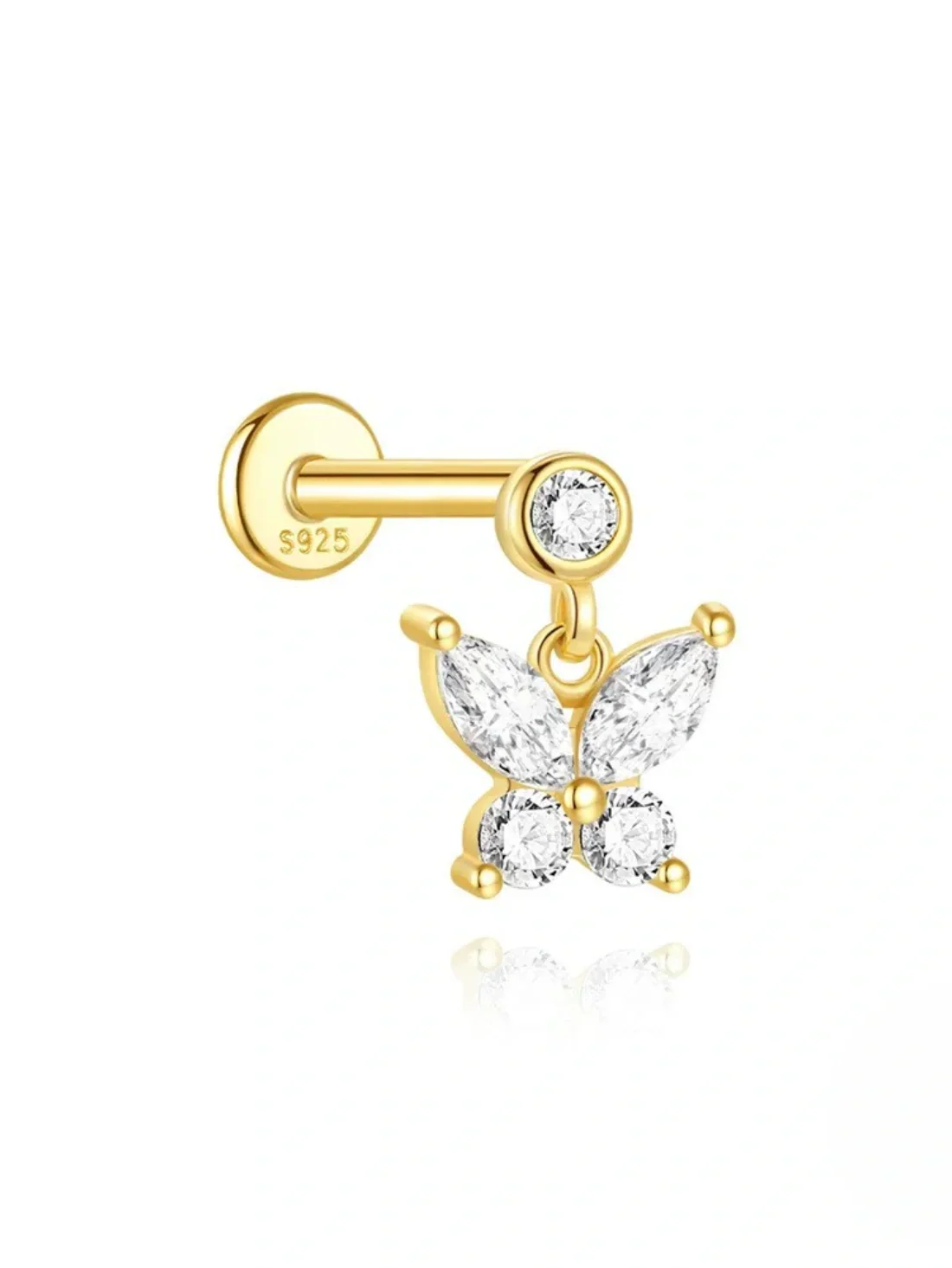 Irina – Gold earrings with a structured silhouette.