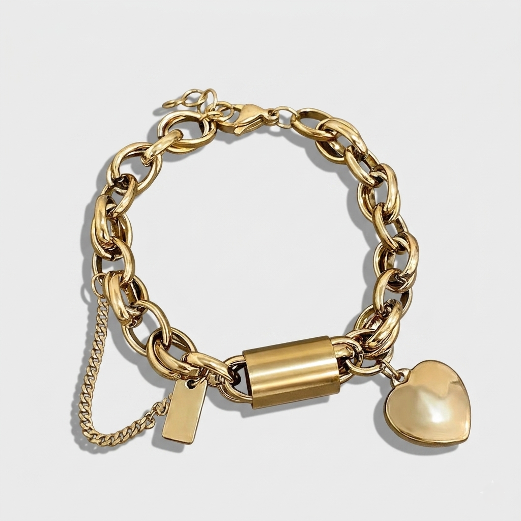 Chunky Herzstück bracelet | Gold