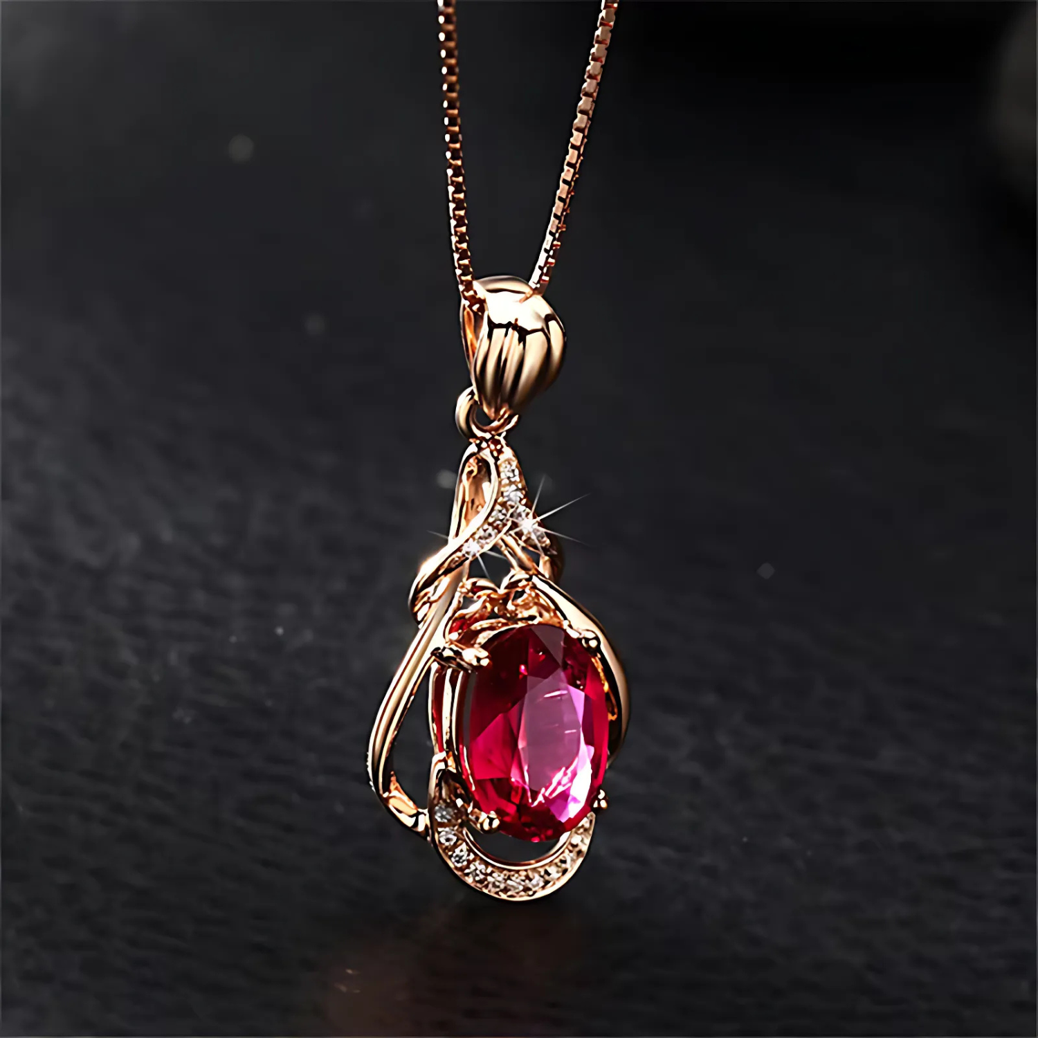 Eva – Ruby and Depth Pendant.