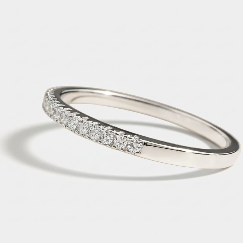 Alena – Narrow eternity ring with sparkling stones.