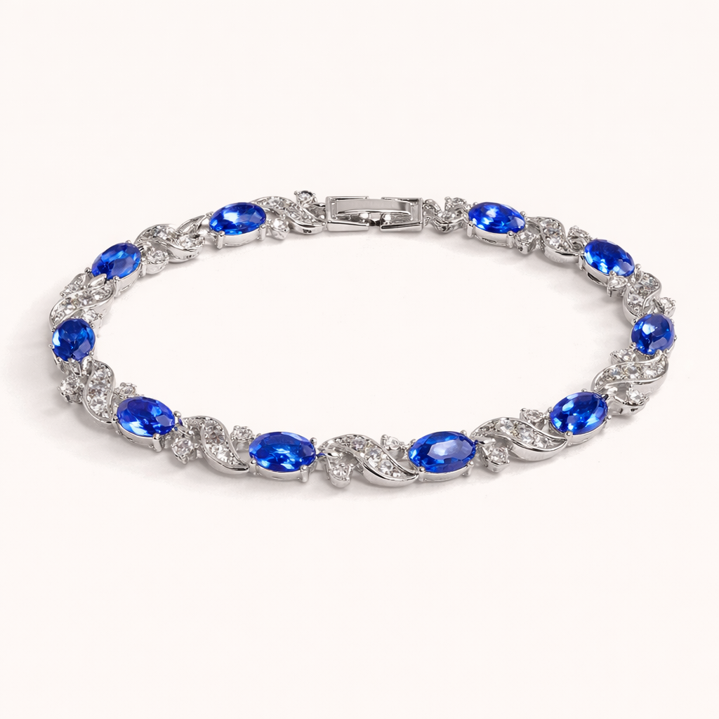 Alena – Delicate circular sapphire bracelet.