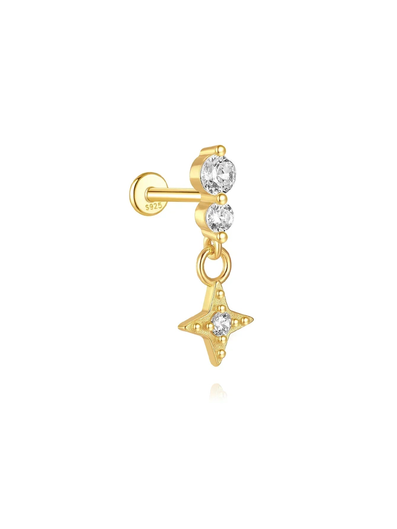 Helena – Gold earrings with an organic line.