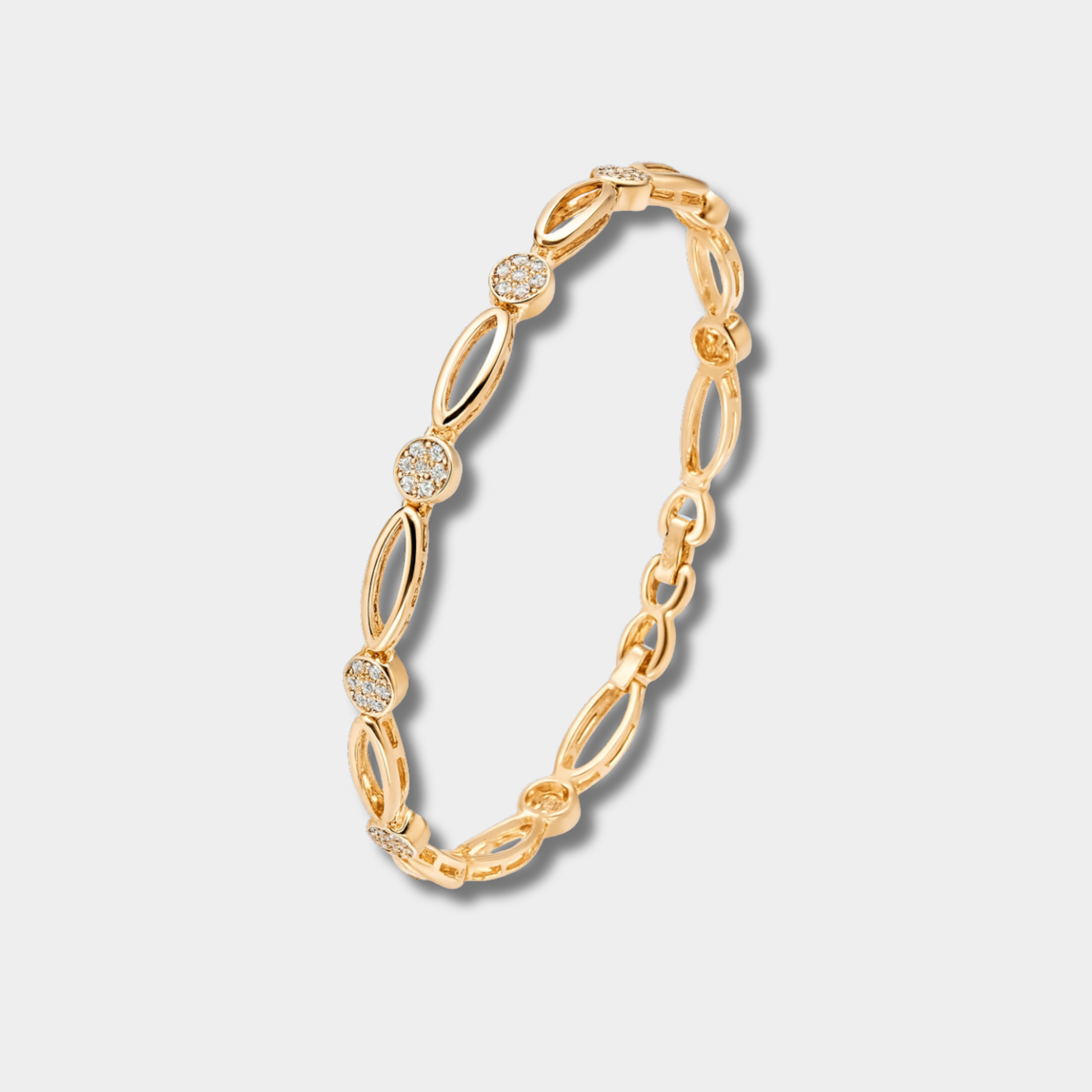 Klára - Elegante bracciale in oro con zirconi
