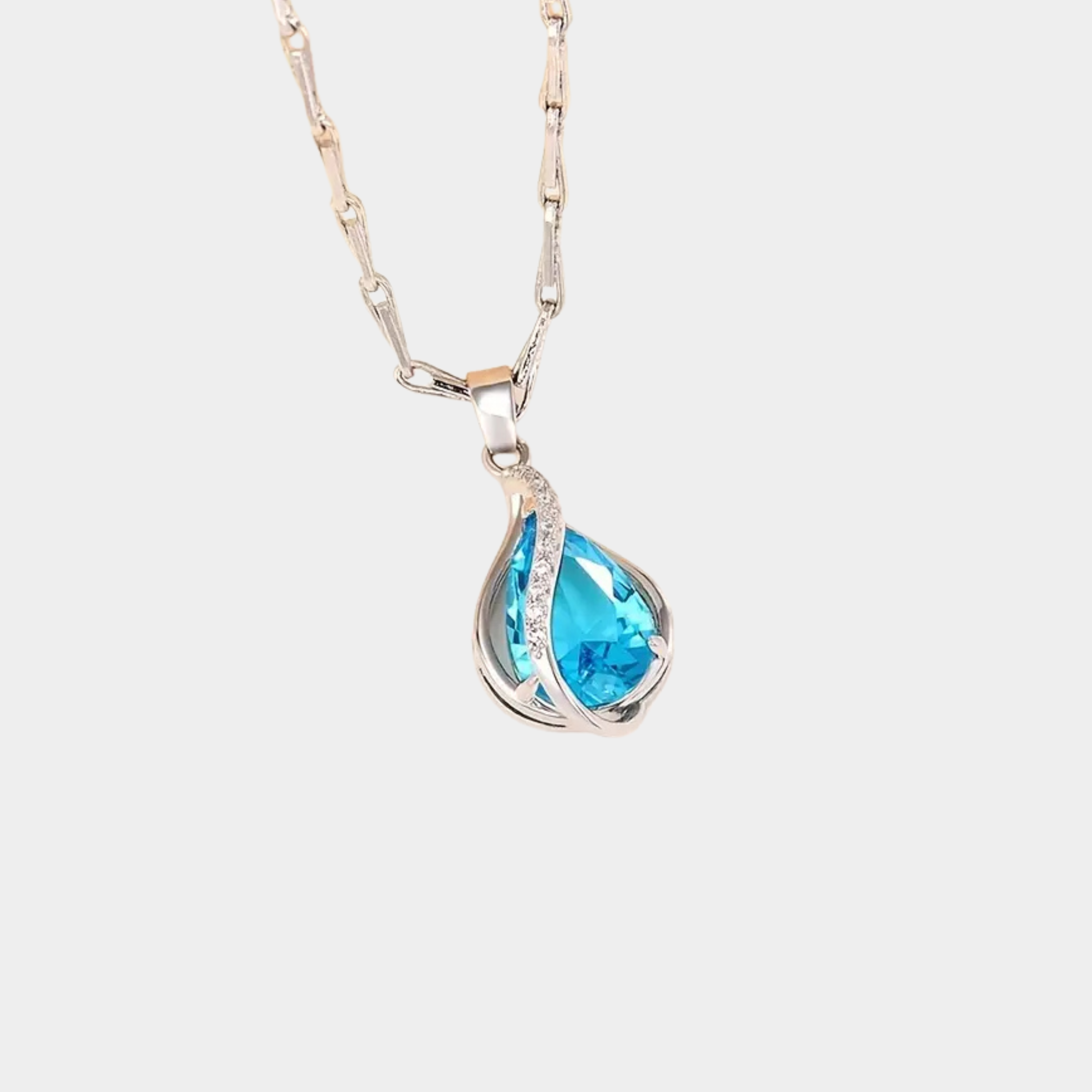 Evelína – Drop-shaped pendant with brilliant blue sapphire.