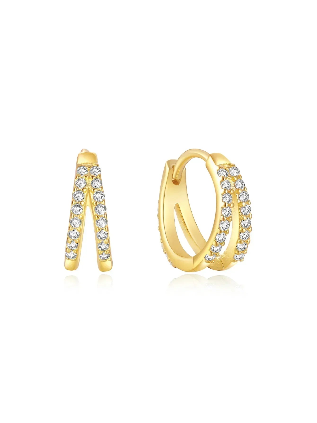 Helena – Gold earrings with an organic line.