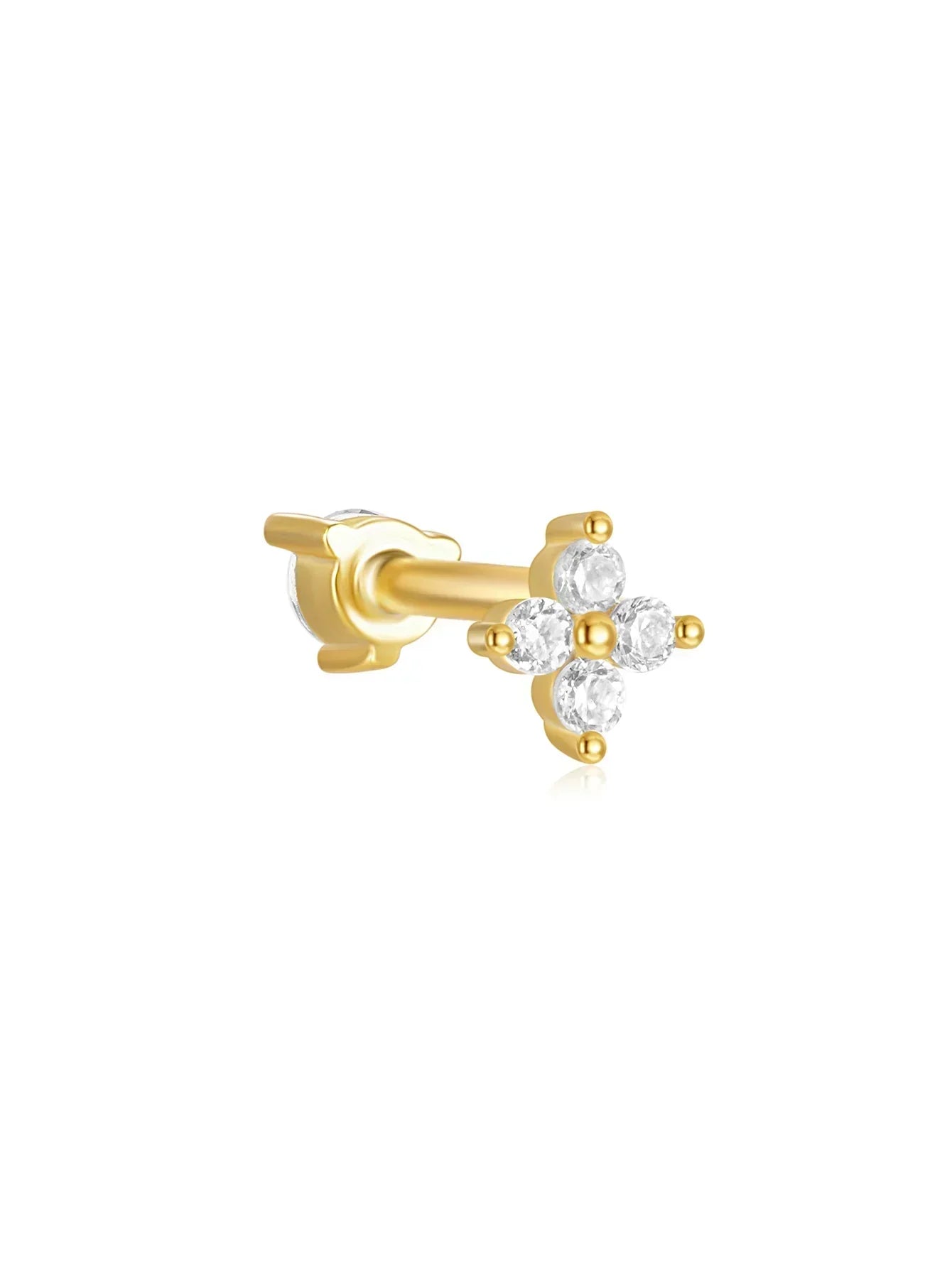 Helena – Gold earrings with an organic line.