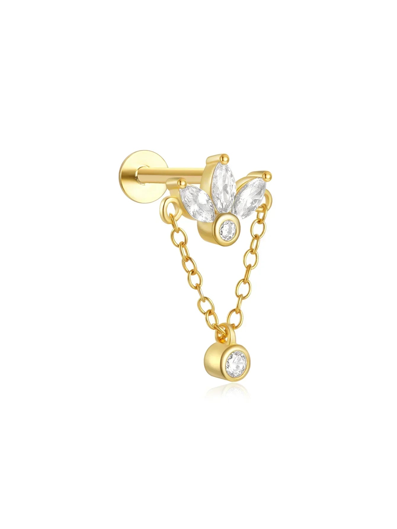 Helena – Gold earrings with an organic line.