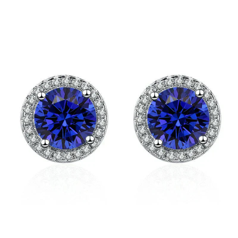 Sofia – Round Sapphire Earrings.