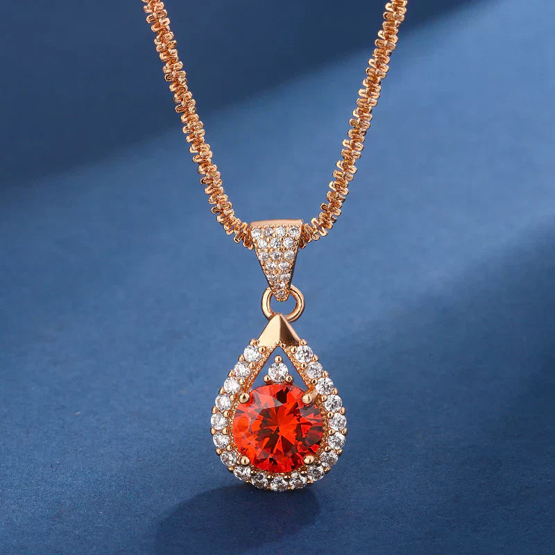 Karolína – Pendant with round cut ruby.