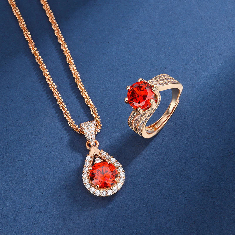 Karolína – Pendant with round cut ruby.