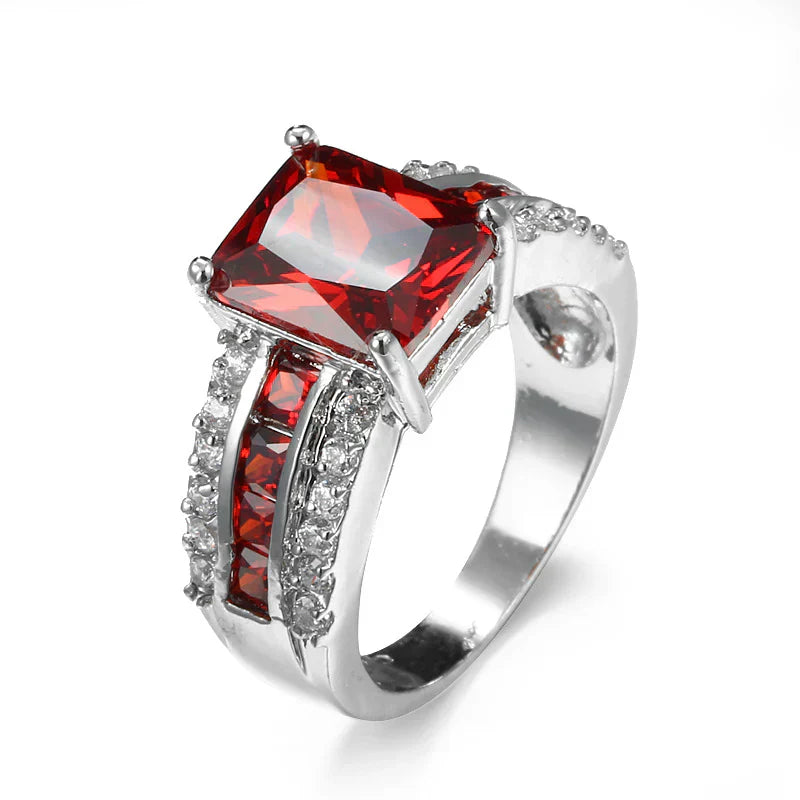 Katrin – Silver ring with ruby.
