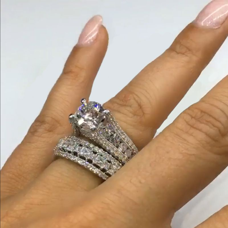 Large diamond ring with a sparkling surface.