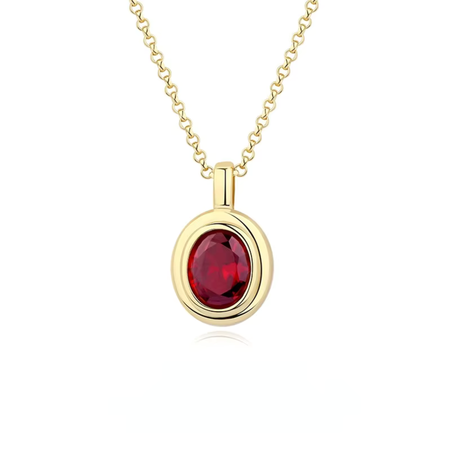 Gerlinda – Ruby pendant in gold setting.