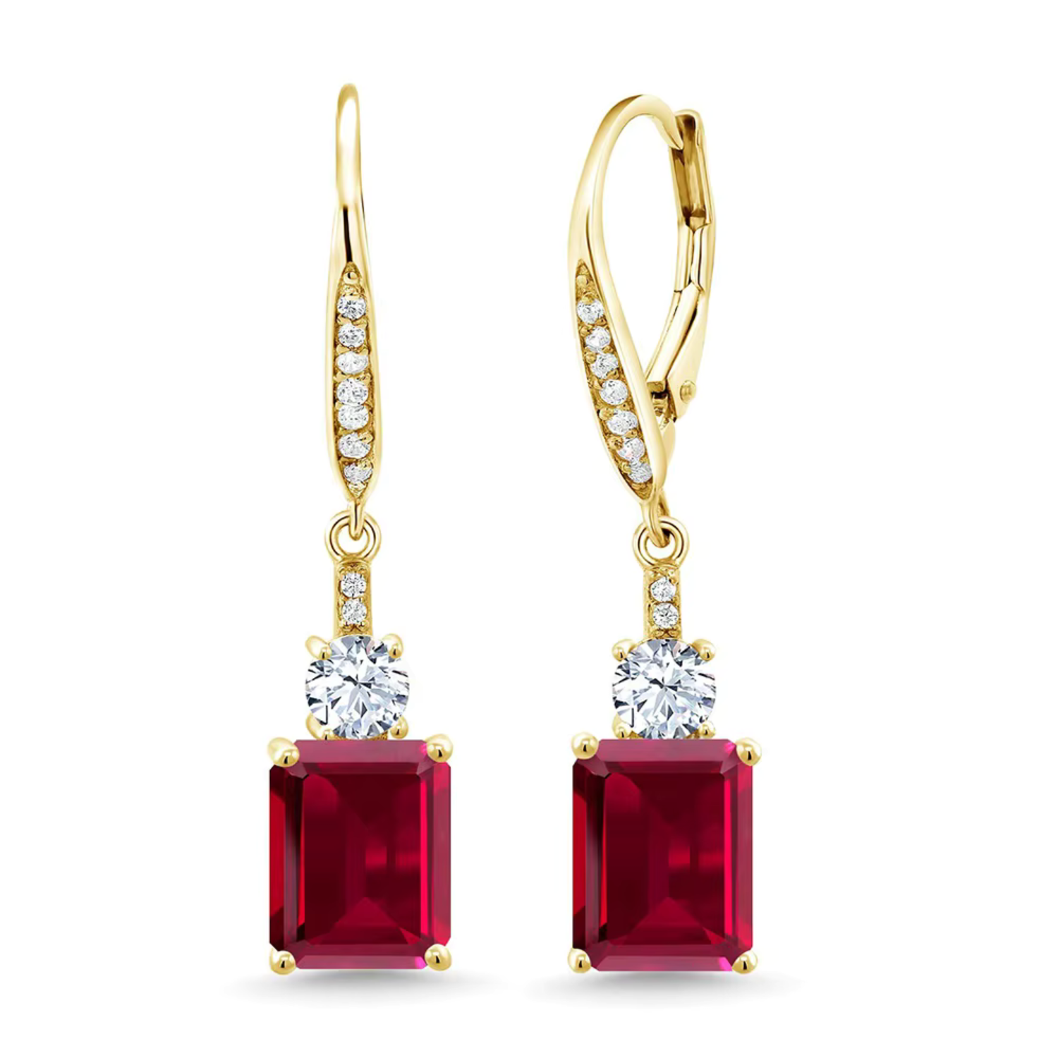 Renáta – Classically designed ruby ​​earrings.