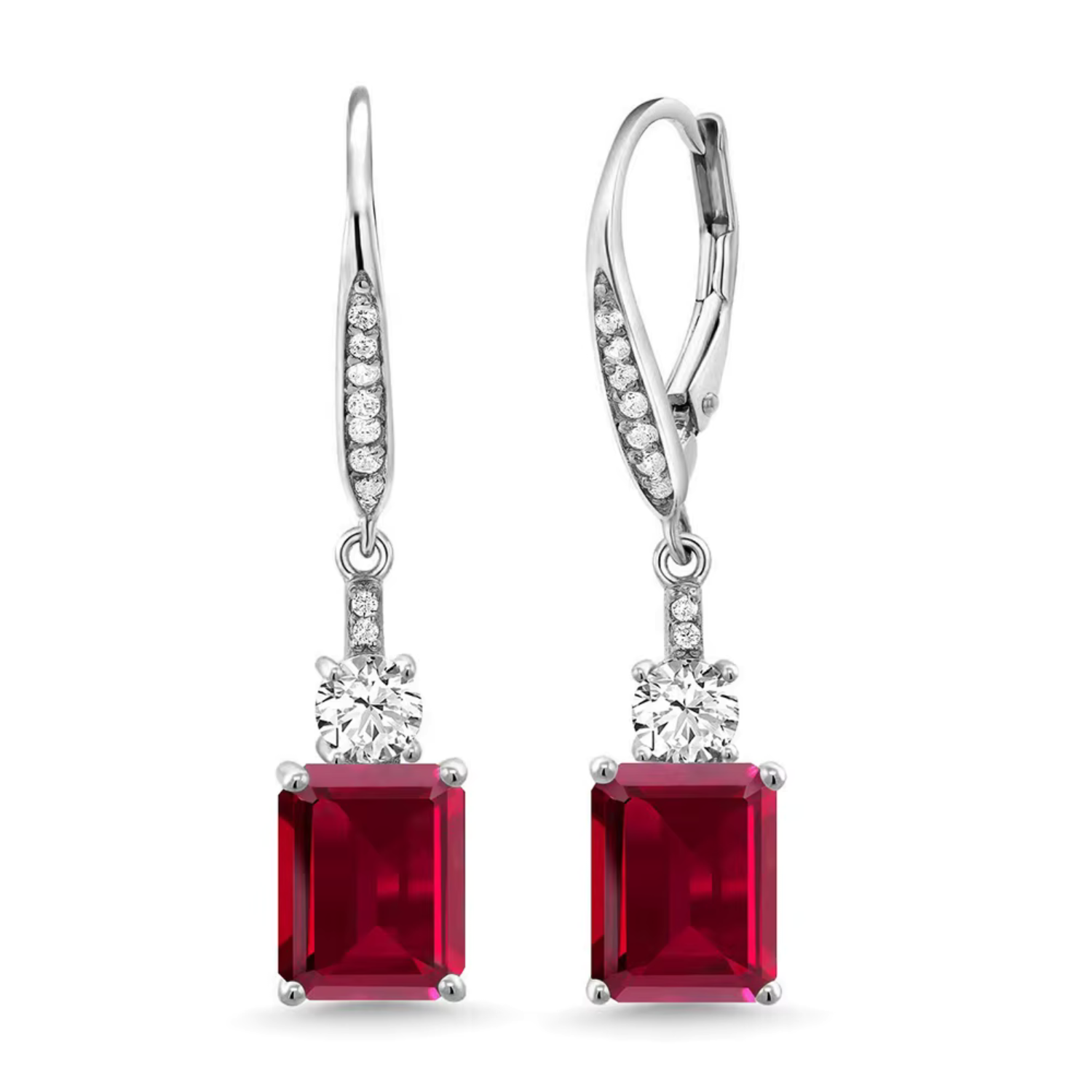 Renáta – Classically designed ruby ​​earrings.