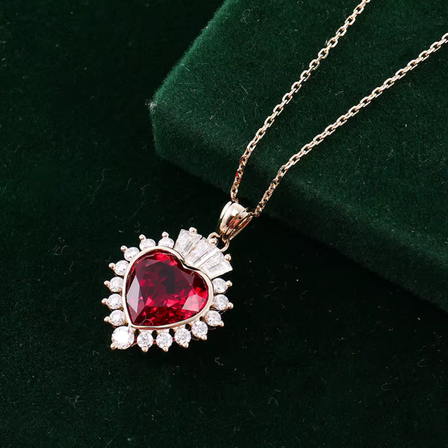 Beatrix – Ruby and Crystal Garland Pendant.