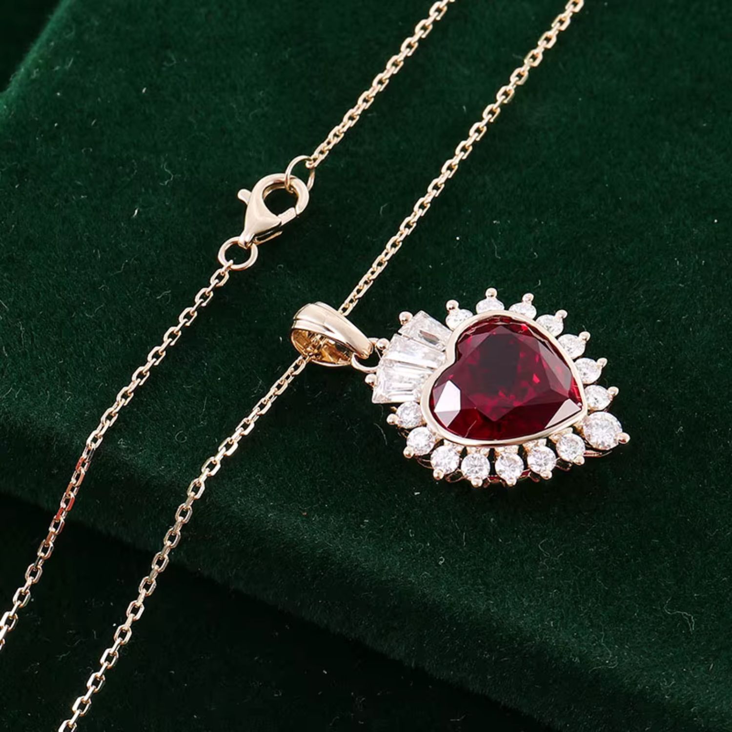 Beatrix – Ruby and Crystal Garland Pendant.